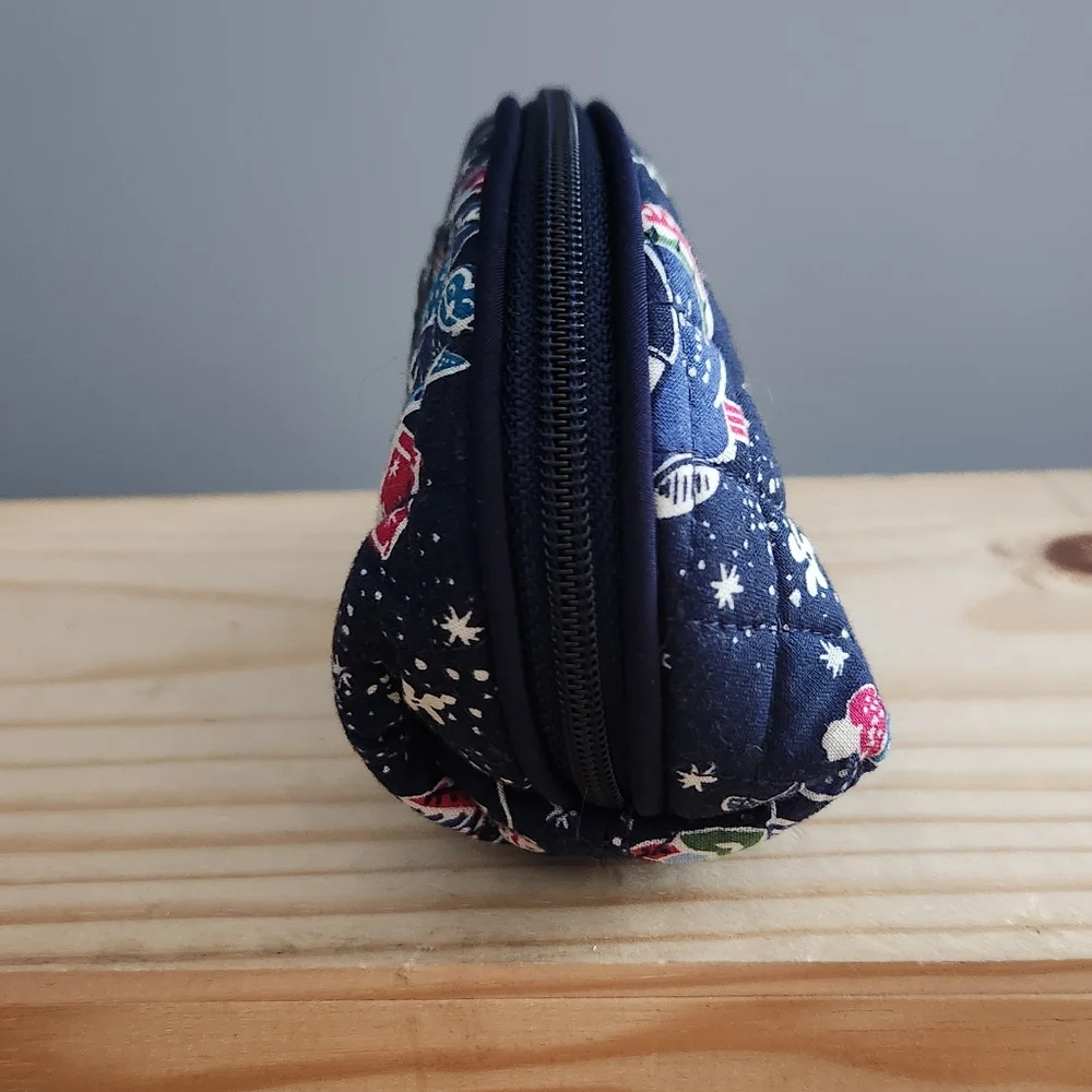 Vera Bradley Holiday Owls Zippered Camshell Cosmetic Pouch Bag Case